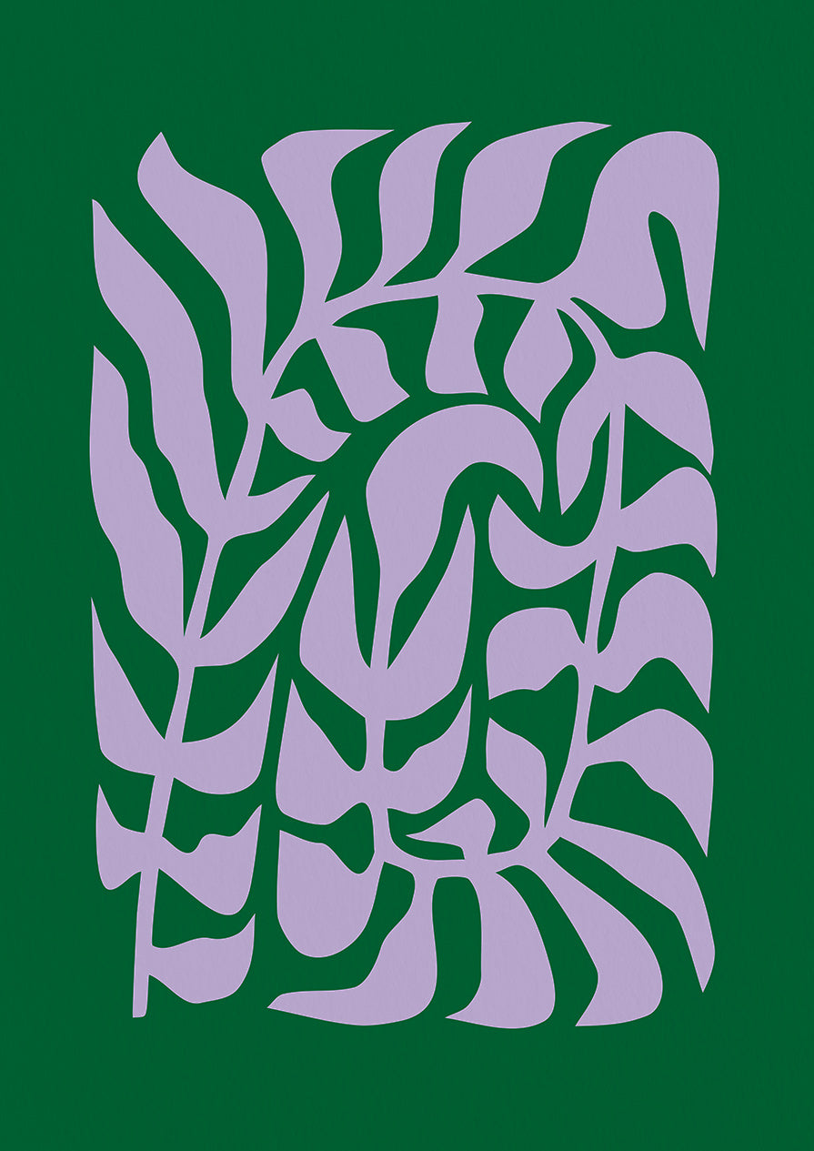 Branch Leaves Green Lilac Print