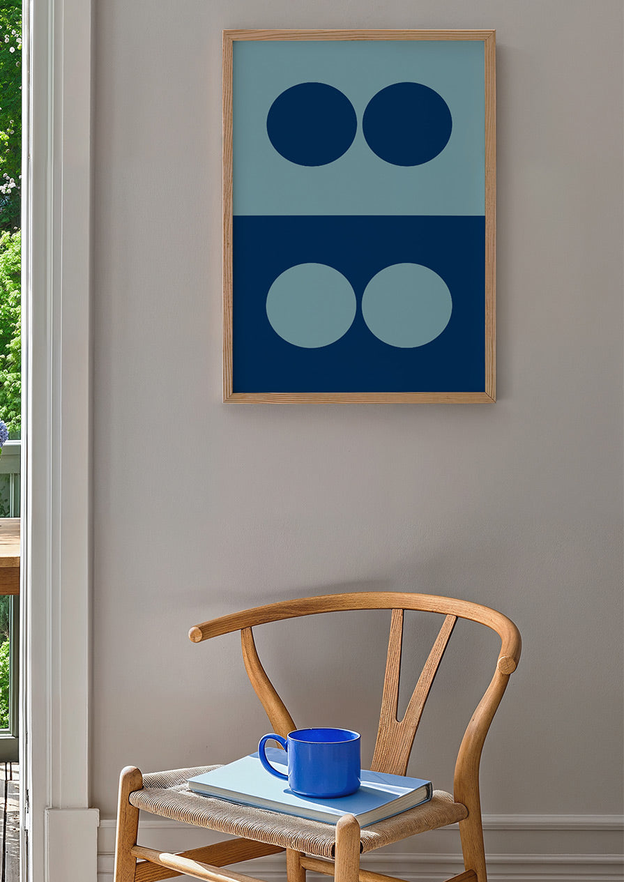 Domino Blue Navy Dotted Print