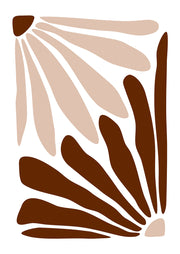 Floral Daisy Beige Brown Print