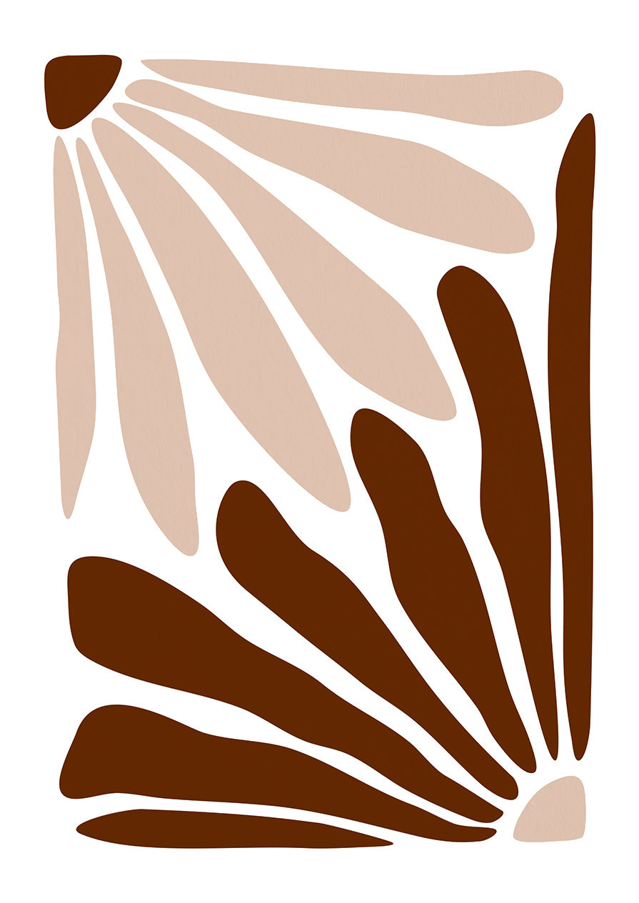 Floral Daisy Beige Brown Print