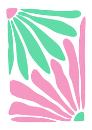 Floral Daisy Mint Pink Print