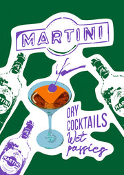 Martini Green Cocktail Print