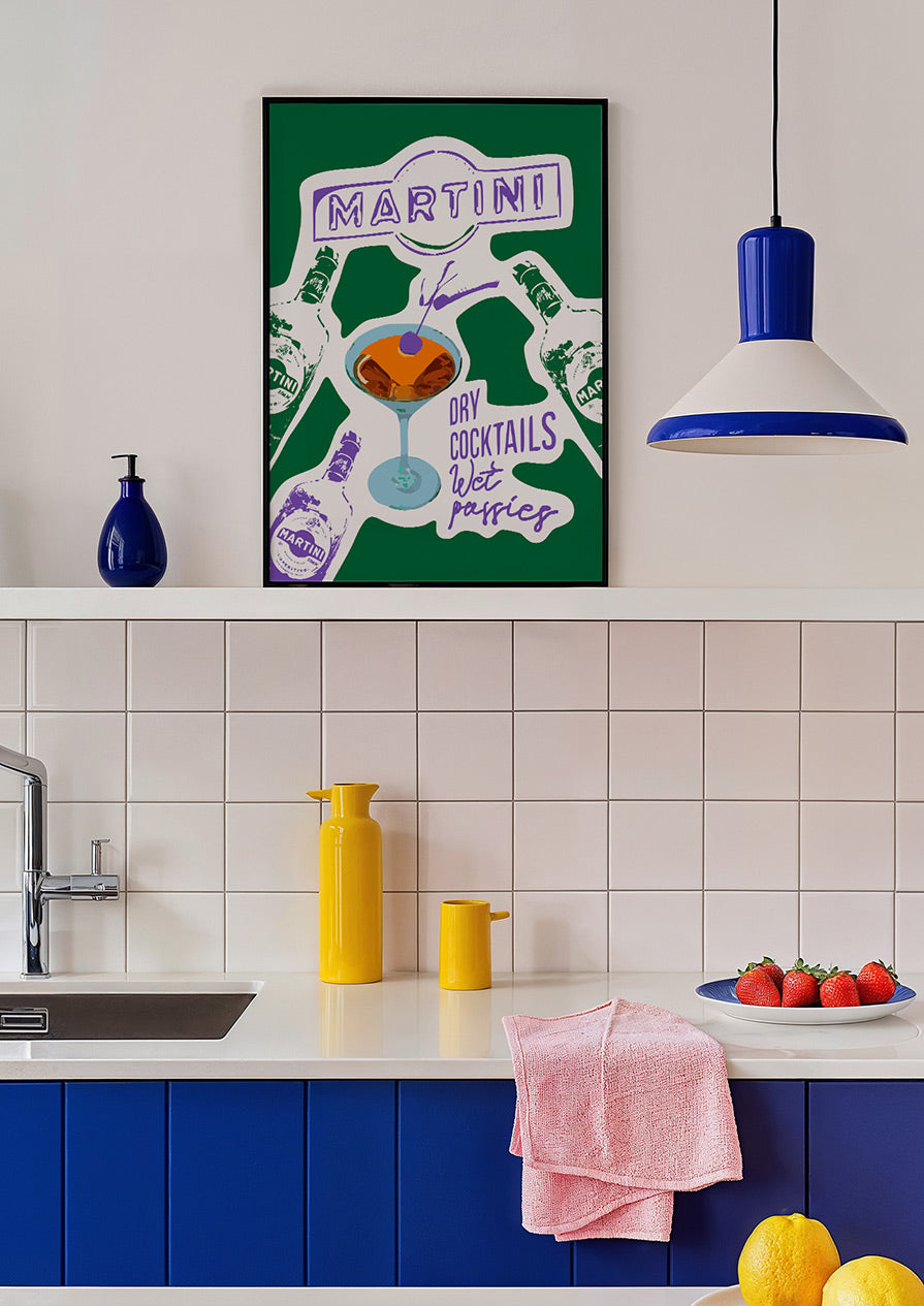 Martini Green Cocktail Print