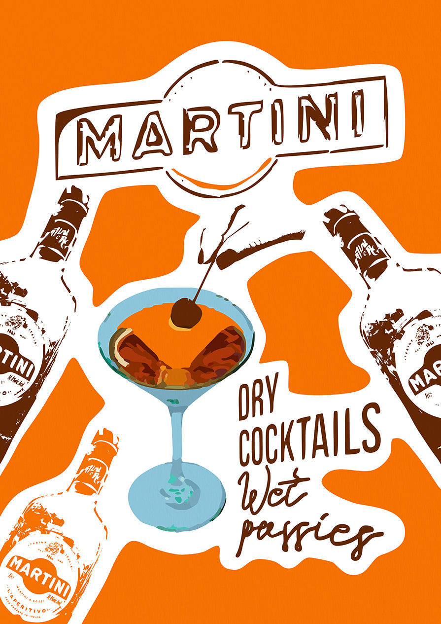 Martini Orange Cocktail Print