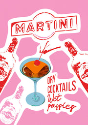 Martini Pink Cocktail Print