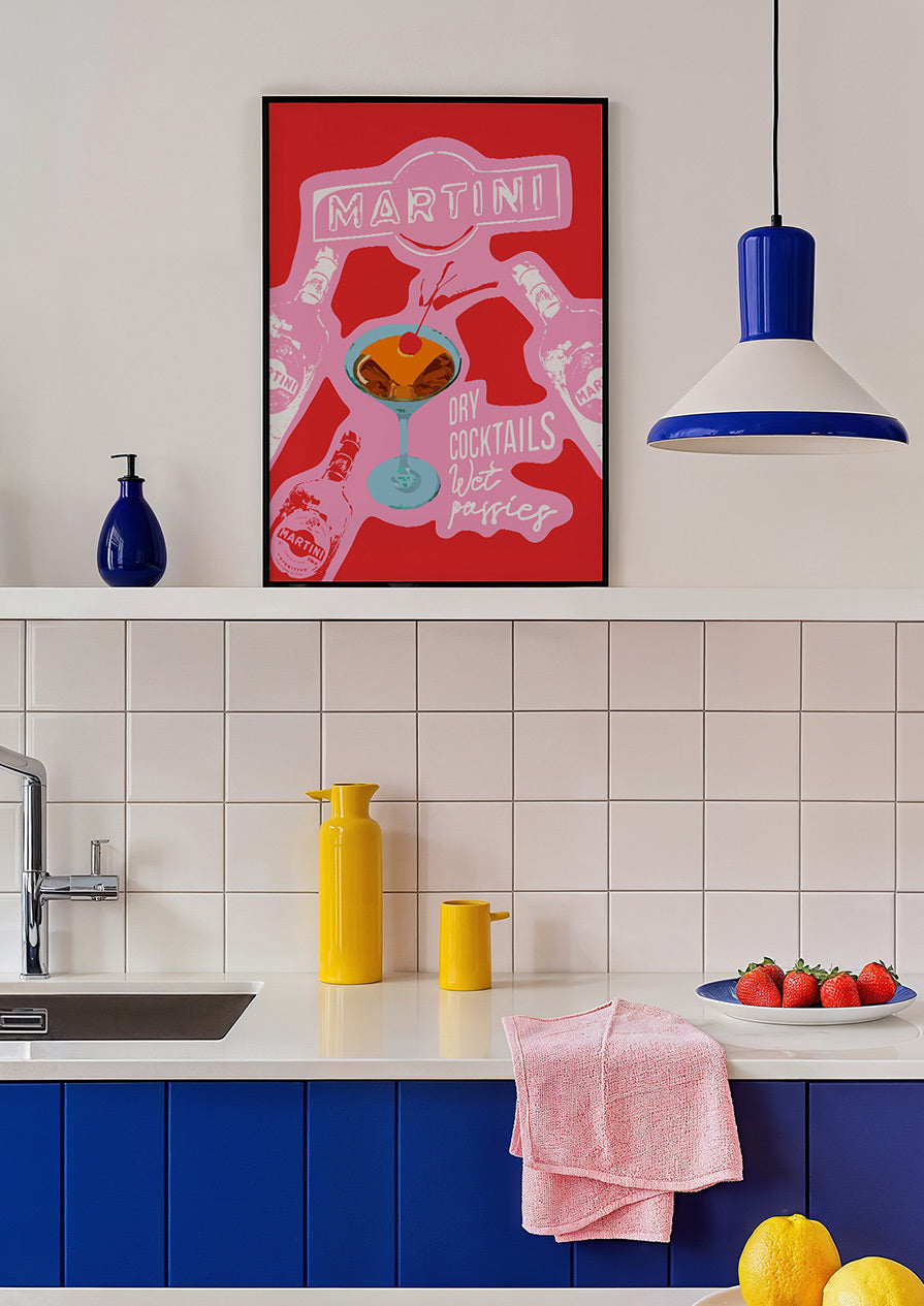 Martini Red Cocktail Print