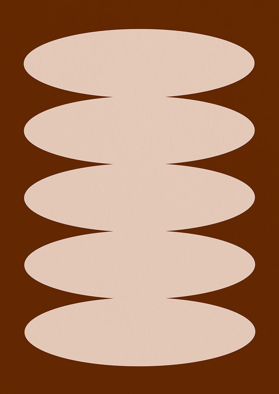 Retro Bubble Brown Beige Print