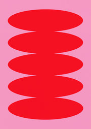 Retro Bubble Red Pink Print