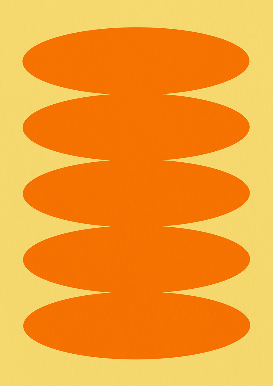 Retro Bubble Yellow Orange Print