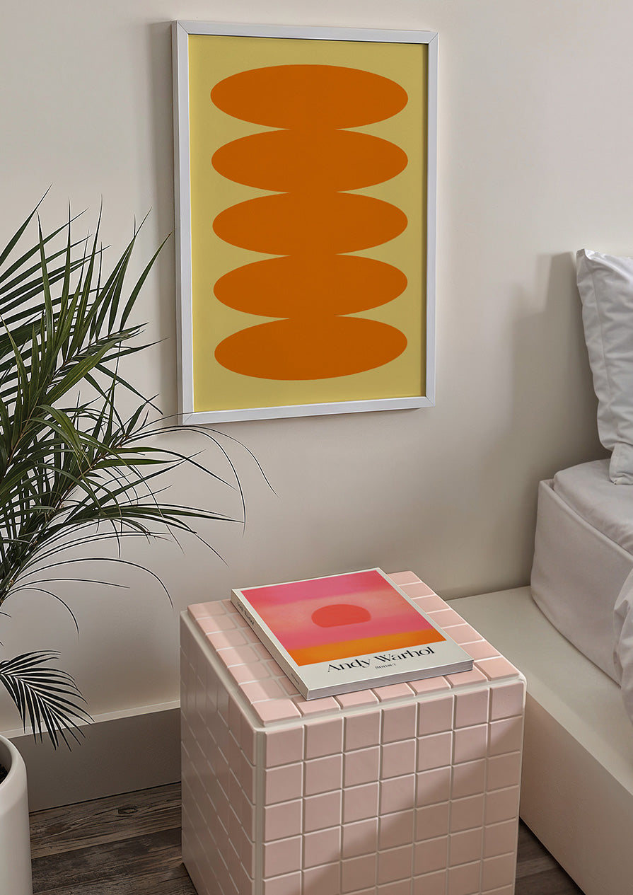 Retro Bubble Yellow Orange Print